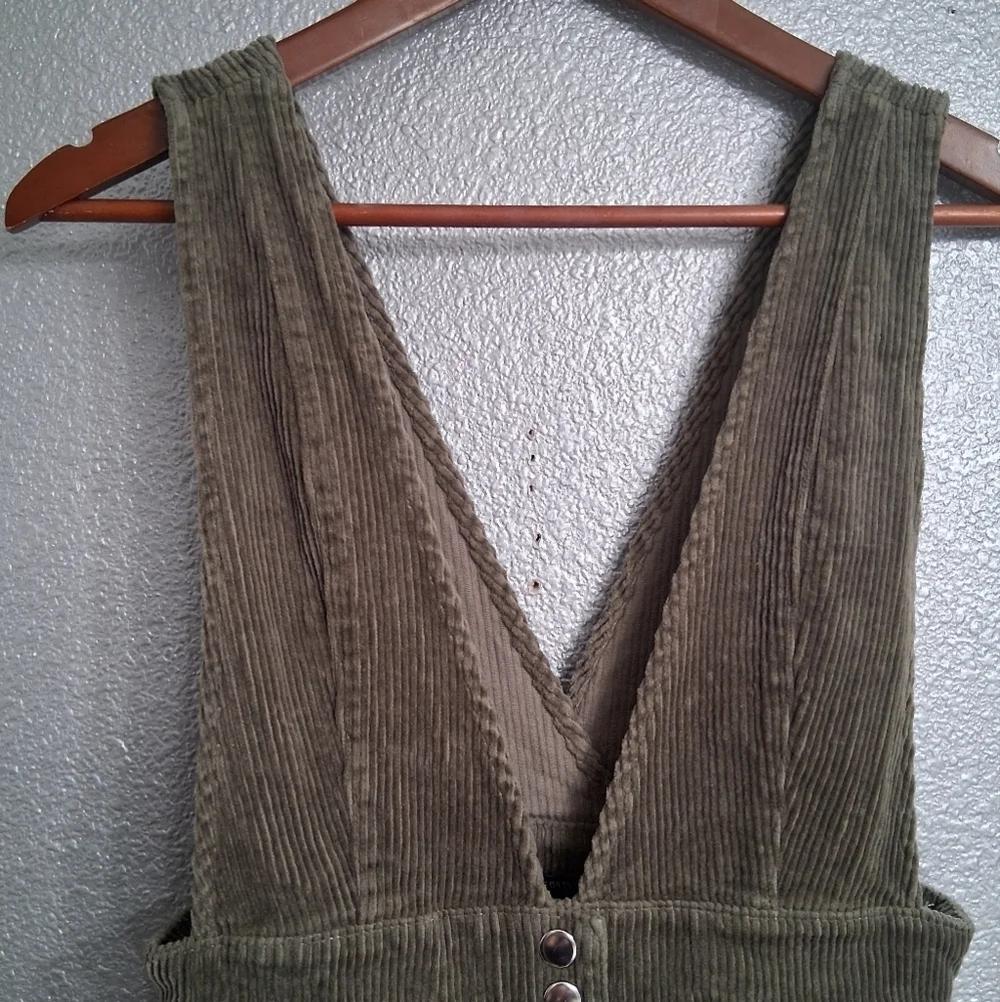 Stylish Forever 21 Olive Corduroy Mini Dress   Size S